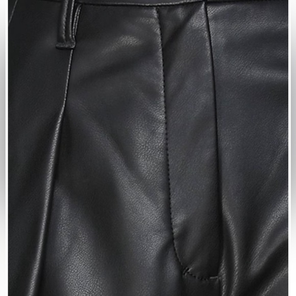 Dorthee Schumacher Pleated Vegan Leather Pants black cropped cuffed HIGH RISE - Picture 5 of 16